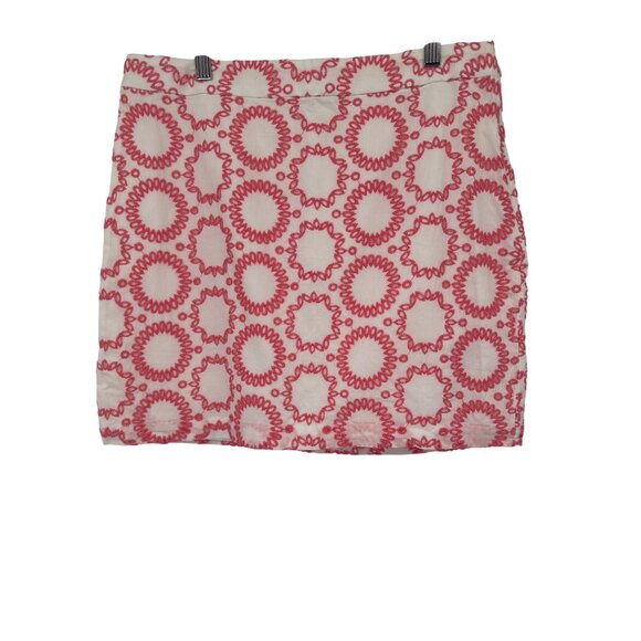 Banana Republic milly hamptons skirt size 8 petite Embroidered Cotton preppy - Picture 3 of 5